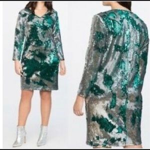 Silver and green “mermaid” sequin dress